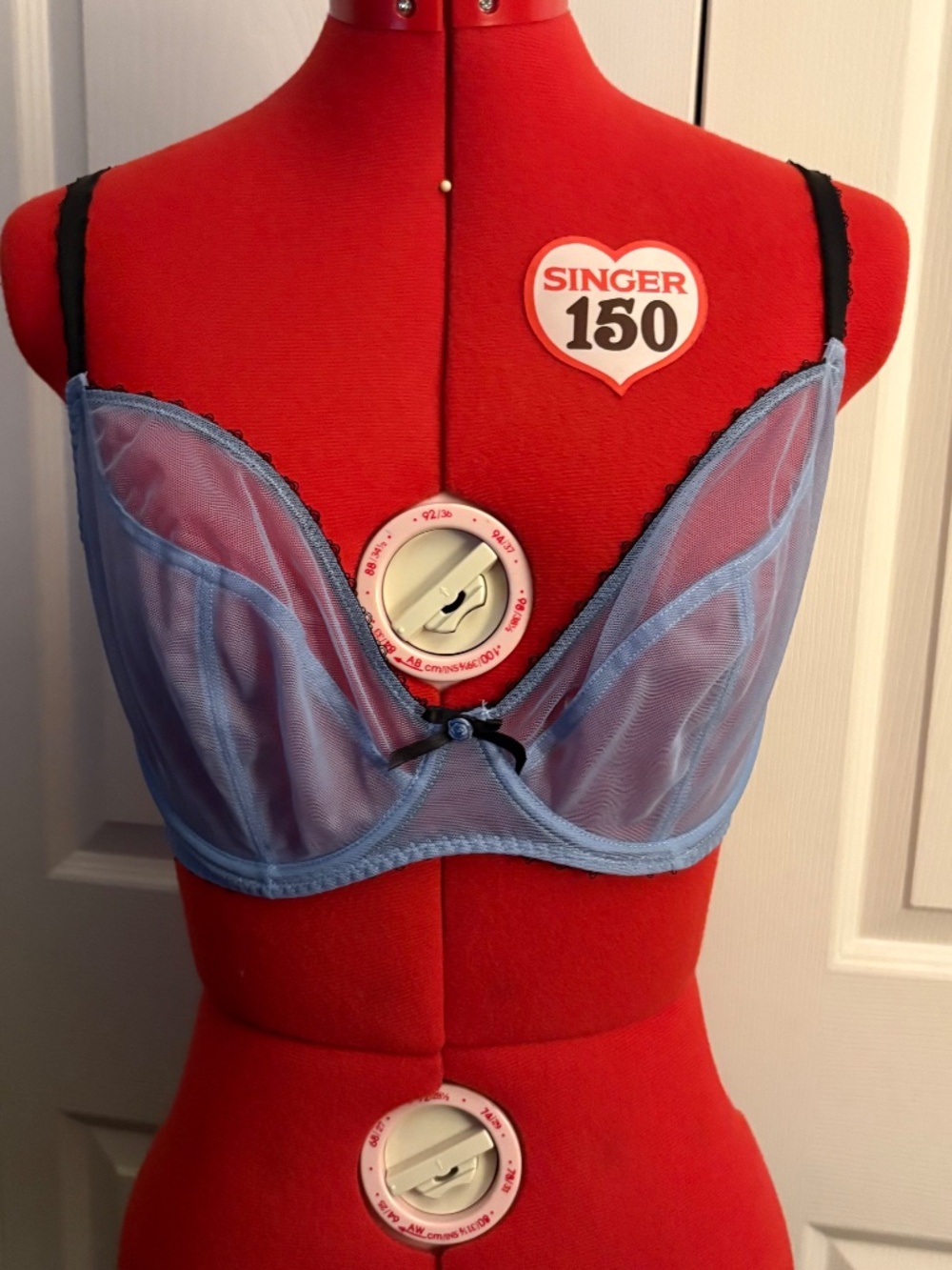 Deja Day Dusty Blue Mesh Bra 32G